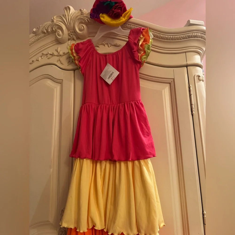 Gymboree Samba Dancer Costume Dress Turban Hat Spain Spanish Flamenco dress up